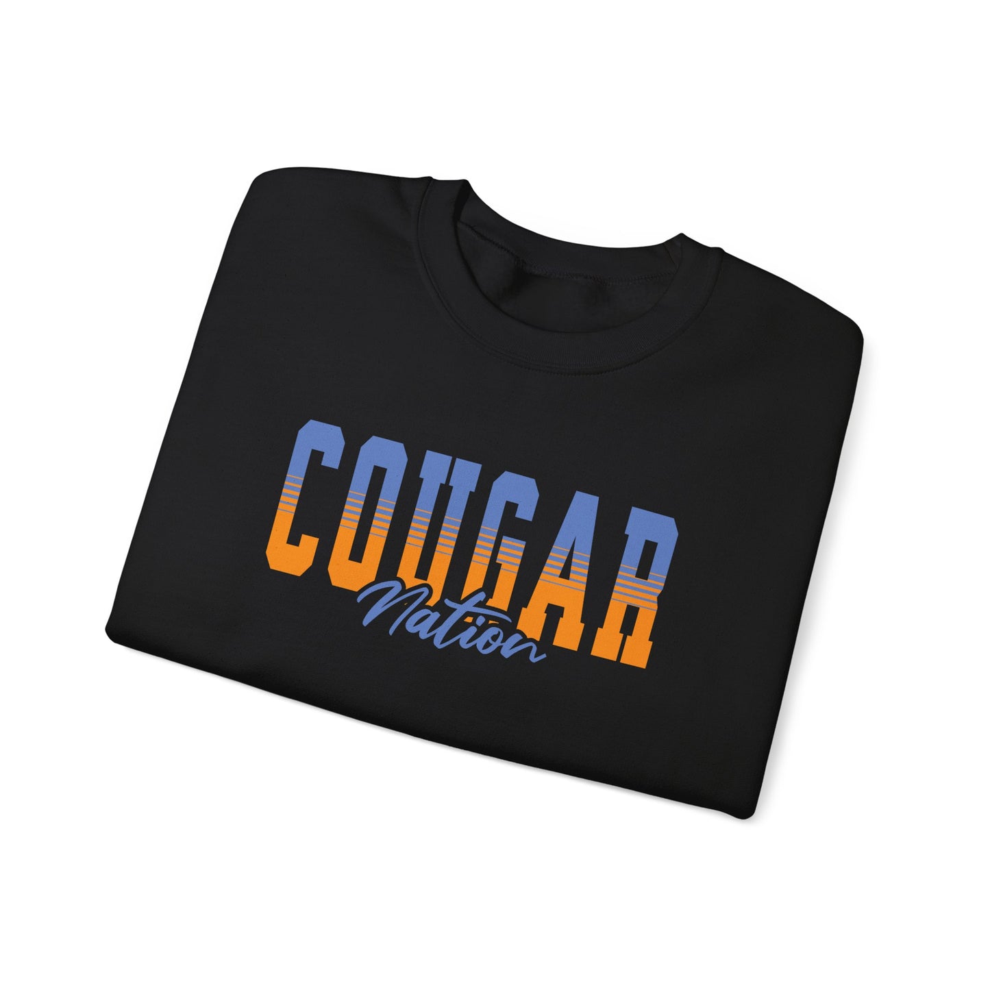 Personalized Team Mascot Nation Sweatshirt– Custom School Colors & Collegiate Stripes | Gildan Crewneck