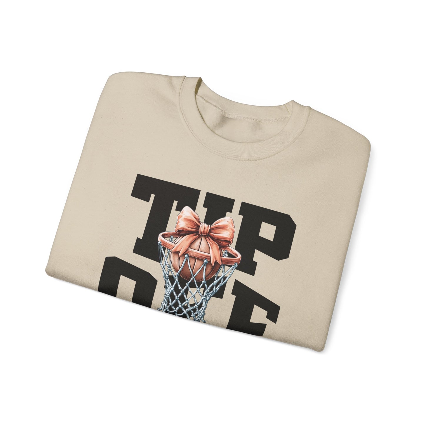 Tip-Off Season Vintage Basketball Crewneck Sweatshirt – Retro Coquette Bow Style
