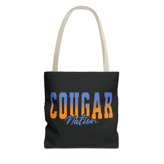 Personalized Team Mascot Nation Tote Bag – Custom School Colors & Collegiate Stripes