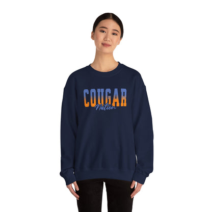 Personalized Team Mascot Nation Sweatshirt– Custom School Colors & Collegiate Stripes | Gildan Crewneck