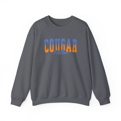 Personalized Team Mascot Nation Sweatshirt– Custom School Colors & Collegiate Stripes | Gildan Crewneck