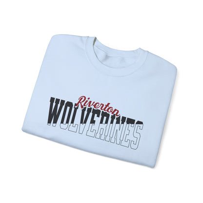 Custom Team Mascot Crewneck Sweatshirt – Personalized School Colors & Half-Solid, Half-Outline Text