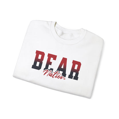 Personalized Team Mascot Nation Sweatshirt– Custom School Colors & Collegiate Stripes | Gildan Crewneck