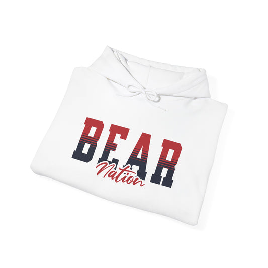 Personalized Team Mascot Nation Hoodie – Custom School Colors & Collegiate Stripes | Gildan Hoodie
