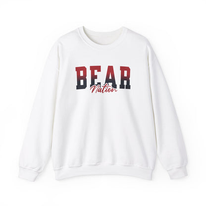 Personalized Team Mascot Nation Sweatshirt– Custom School Colors & Collegiate Stripes | Gildan Crewneck