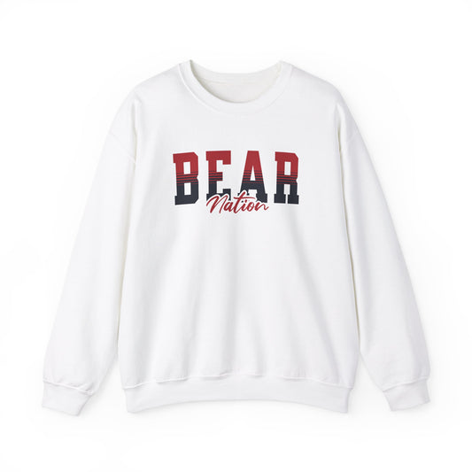Personalized Team Mascot Nation Sweatshirt– Custom School Colors & Collegiate Stripes | Gildan Crewneck