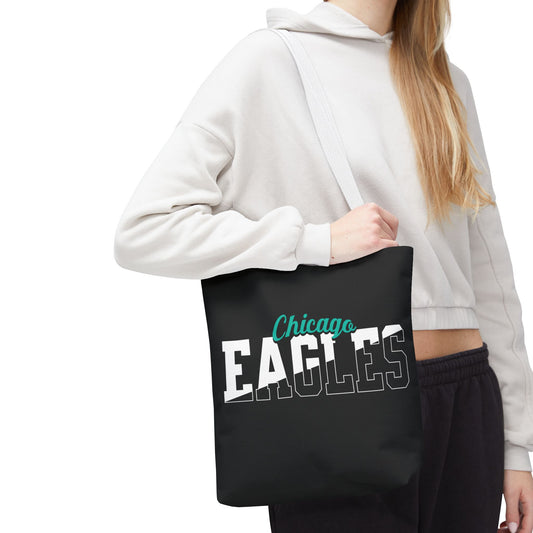 Custom Team Mascot Tote Bag – Personalized School Colors & Half-Solid, Half-Outline Text