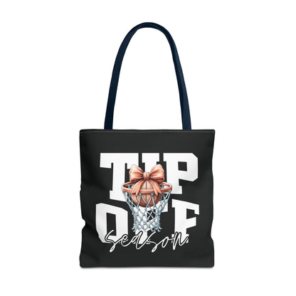 Tip-Off Season Vintage Basketball Tote Bag – Retro Coquette Bow Style
