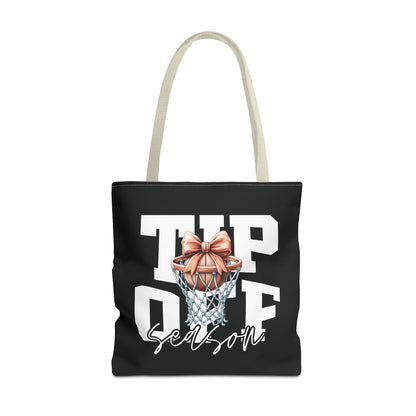 Tip-Off Season Vintage Basketball Tote Bag – Retro Coquette Bow Style