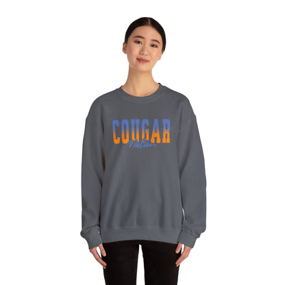 Personalized Team Mascot Nation Sweatshirt– Custom School Colors & Collegiate Stripes | Gildan Crewneck