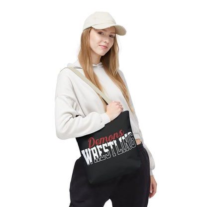 Personalized Wrestling Team Mascot Tote Bag – Custom School Colors & Bold Collegiate Design