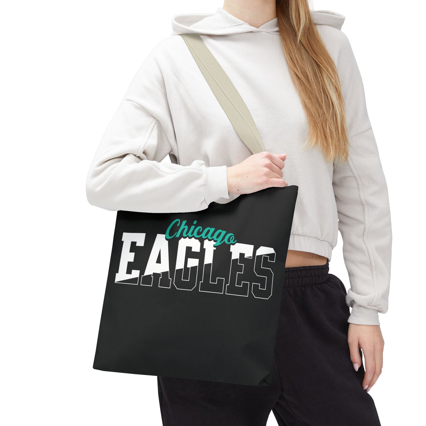 Custom Team Mascot Tote Bag – Personalized School Colors & Half-Solid, Half-Outline Text