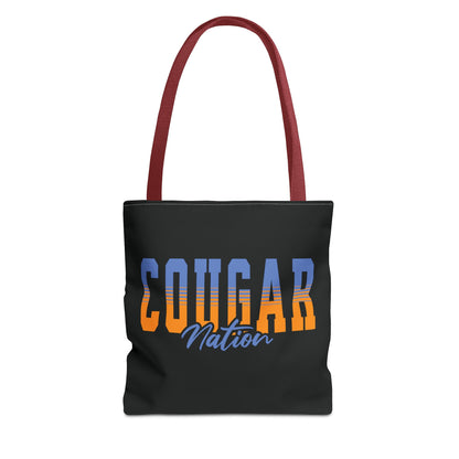 Personalized Team Mascot Nation Tote Bag – Custom School Colors & Collegiate Stripes