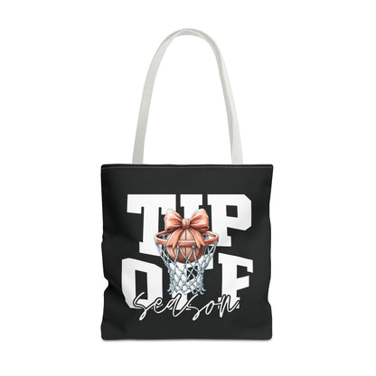 Tip-Off Season Vintage Basketball Tote Bag – Retro Coquette Bow Style