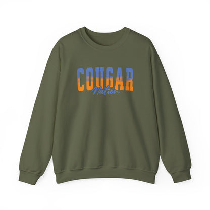 Personalized Team Mascot Nation Sweatshirt– Custom School Colors & Collegiate Stripes | Gildan Crewneck