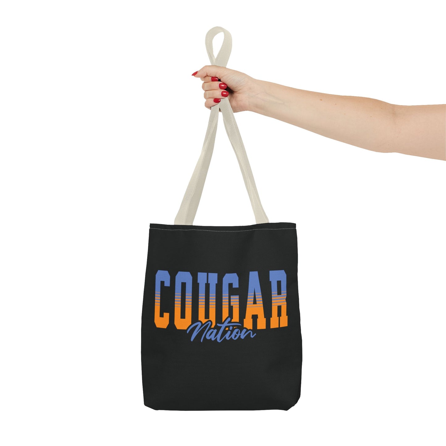 Personalized Team Mascot Nation Tote Bag – Custom School Colors & Collegiate Stripes