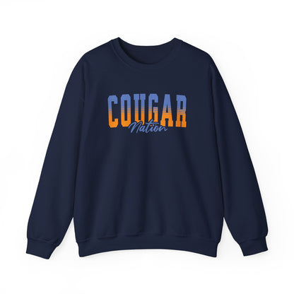 Personalized Team Mascot Nation Sweatshirt– Custom School Colors & Collegiate Stripes | Gildan Crewneck