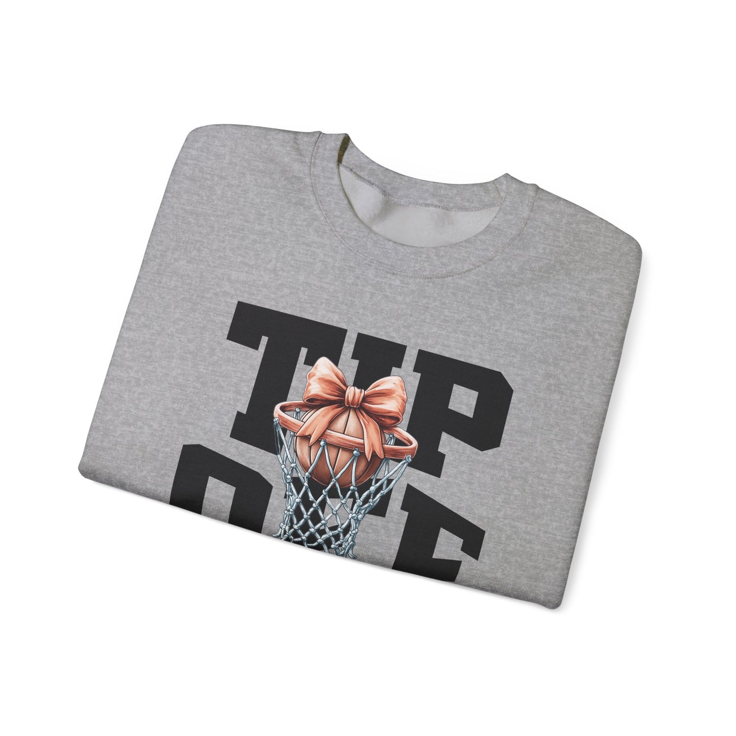 Tip-Off Season Vintage Basketball Crewneck Sweatshirt – Retro Coquette Bow Style