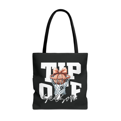 Tip-Off Season Vintage Basketball Tote Bag – Retro Coquette Bow Style
