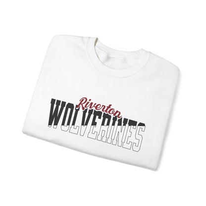 Custom Team Mascot Crewneck Sweatshirt – Personalized School Colors & Half-Solid, Half-Outline Text