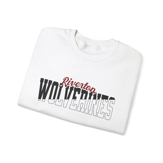 Custom Team Mascot Crewneck Sweatshirt – Personalized School Colors & Half-Solid, Half-Outline Text