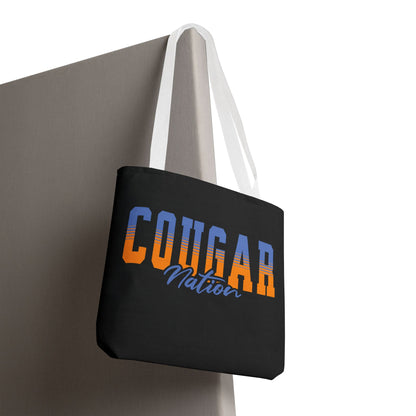 Personalized Team Mascot Nation Tote Bag – Custom School Colors & Collegiate Stripes