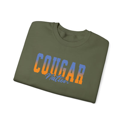 Personalized Team Mascot Nation Sweatshirt– Custom School Colors & Collegiate Stripes | Gildan Crewneck