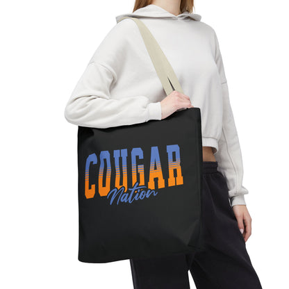 Personalized Team Mascot Nation Tote Bag – Custom School Colors & Collegiate Stripes