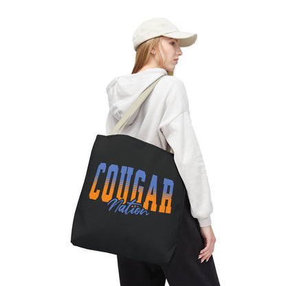 Personalized Team Mascot Nation Tote Bag – Custom School Colors & Collegiate Stripes
