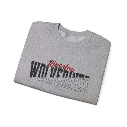 Custom Team Mascot Crewneck Sweatshirt – Personalized School Colors & Half-Solid, Half-Outline Text