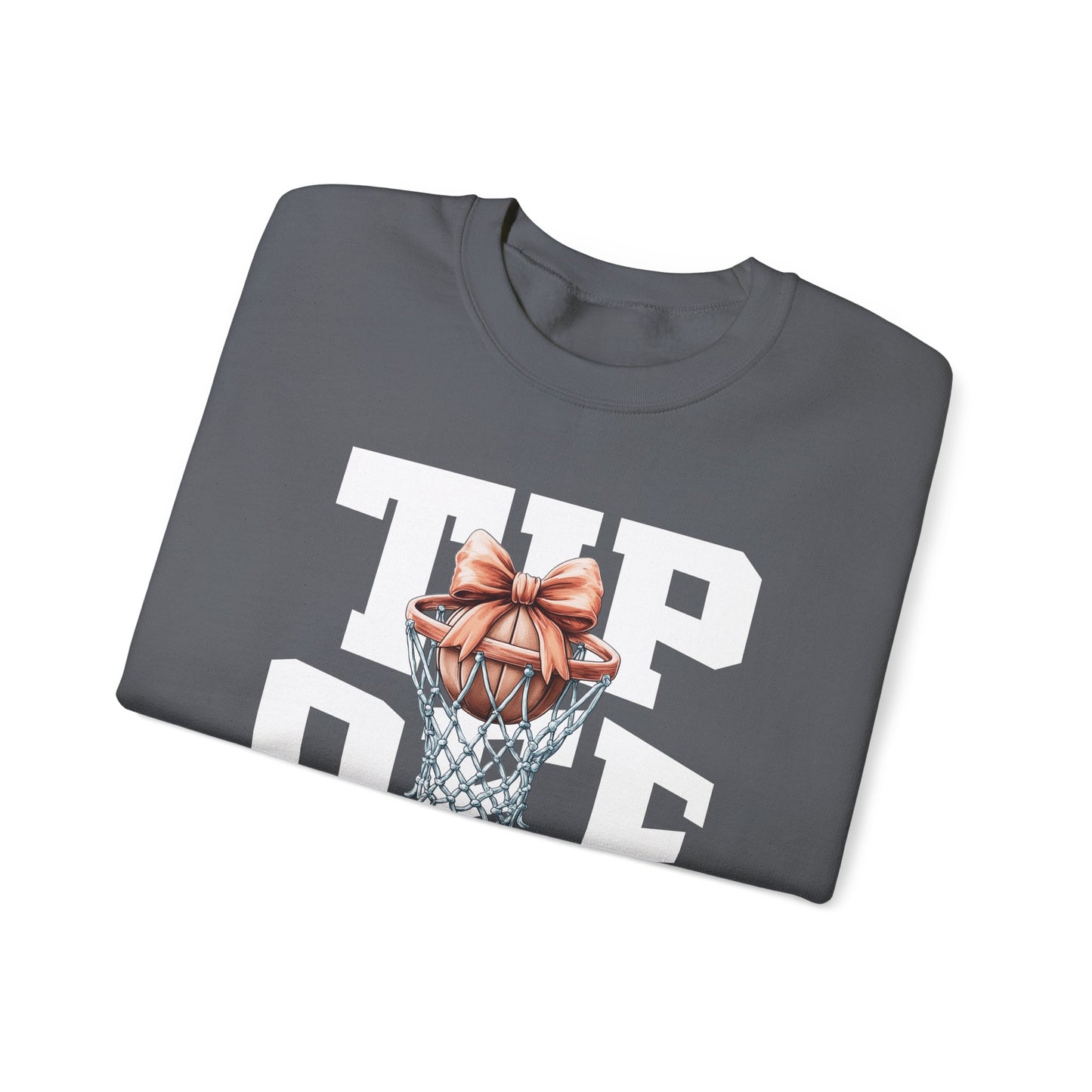 Tip-Off Season Vintage Basketball Crewneck Sweatshirt – Retro Coquette Bow Style
