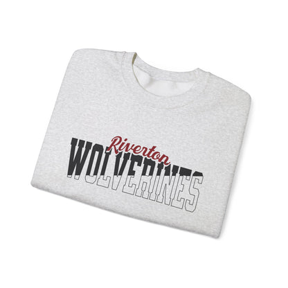 Custom Team Mascot Crewneck Sweatshirt – Personalized School Colors & Half-Solid, Half-Outline Text