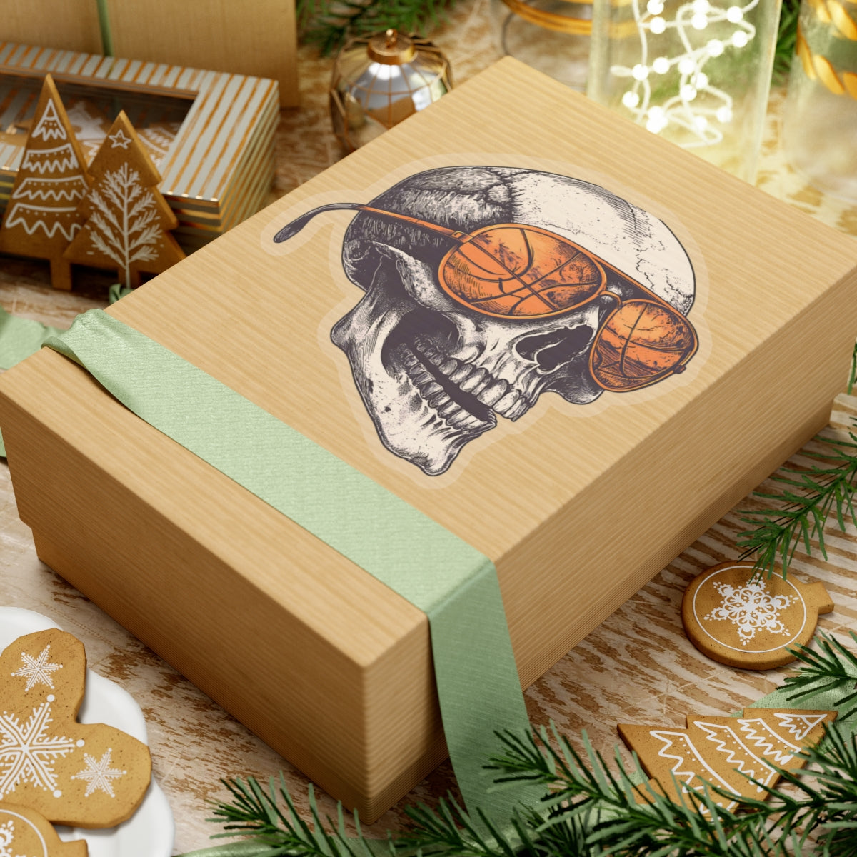 Cool Skull Basketball Kiss-Cut Stickers - Perfect for Sports Fans & Decor