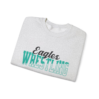 Personalized Wrestling Team Mascot Crewneck Sweatshirt – Custom School Colors & Outline Text Design