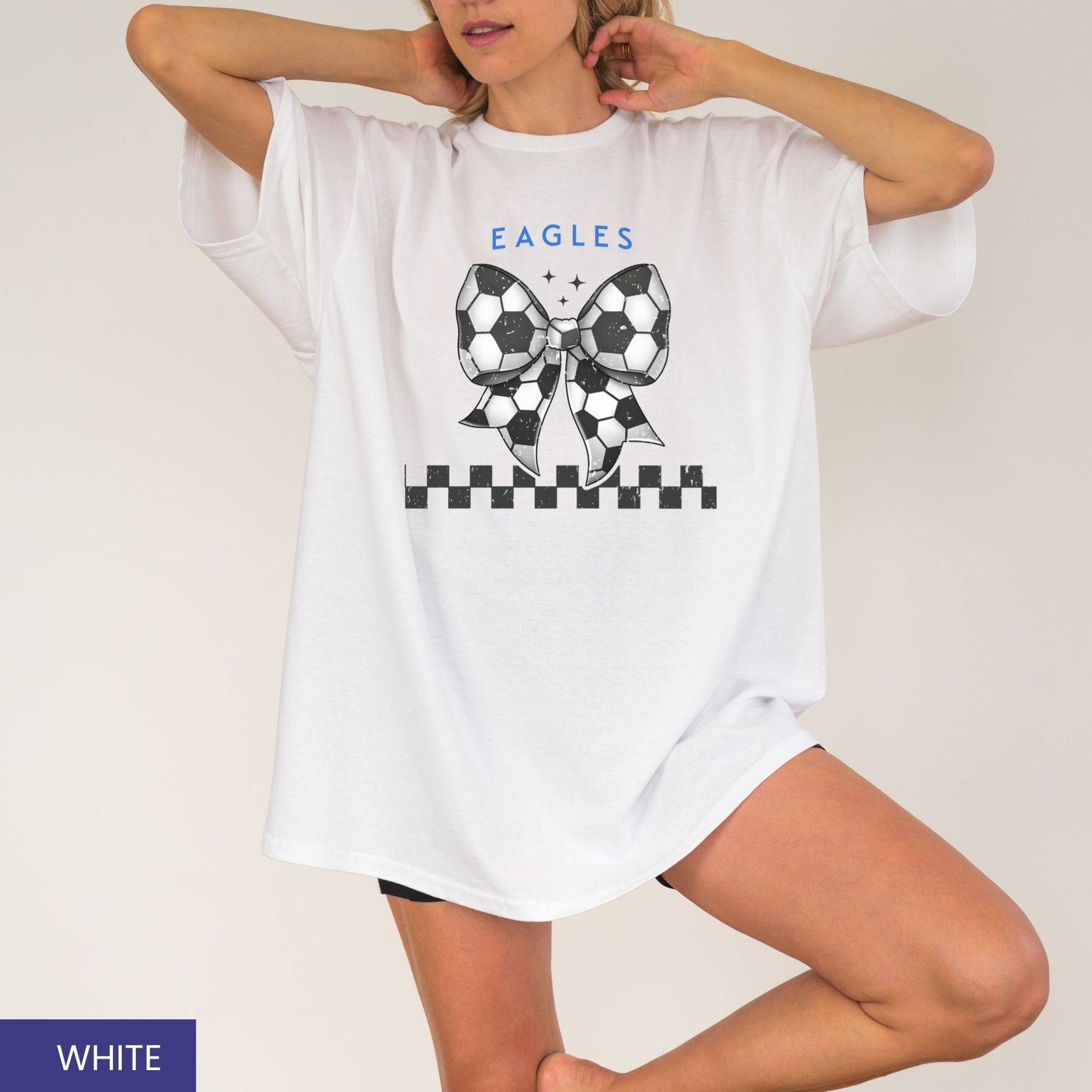 Personalized Coquette Soccer Bow T-Shirt – Custom Team Mascot & Colors – Cute Soccer Tee for Players & Fans