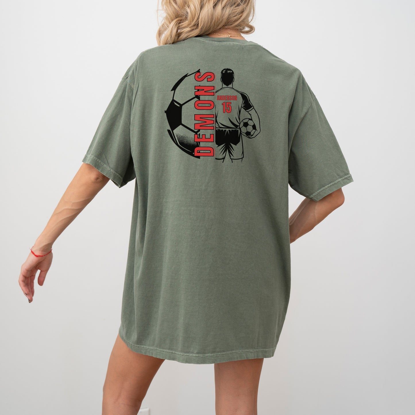 Personalized Men's Soccer T-Shirt – Custom Team Mascot, Name, Number & School Colors – Game Day Shirt for Players & Fans