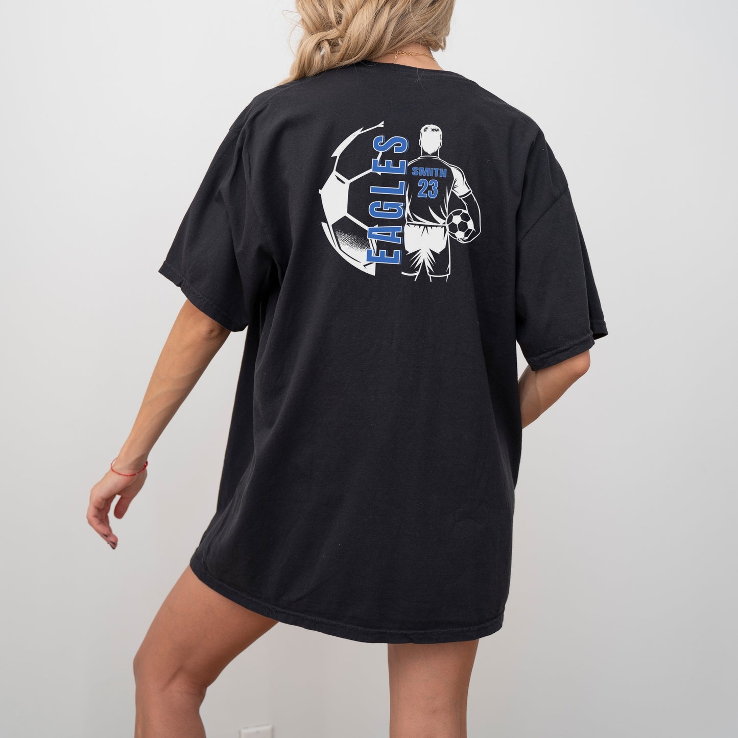 Personalized Men's Soccer T-Shirt – Custom Team Mascot, Name, Number & School Colors – Game Day Shirt for Players & Fans