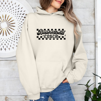 Personalized Retro Basketball Hoodie – Sweatshirt with Checkered Background