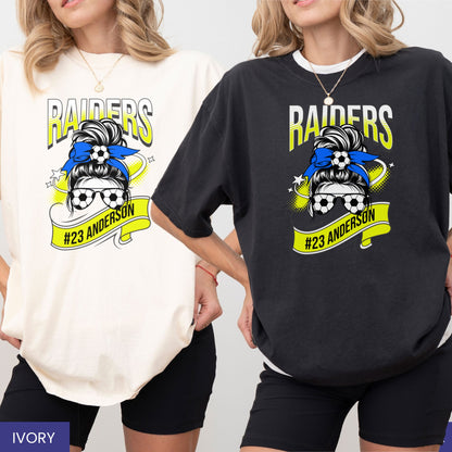 Personalized Retro Soccer Mom T-Shirt – Custom Team Mascot, Colors & Player Name/Number