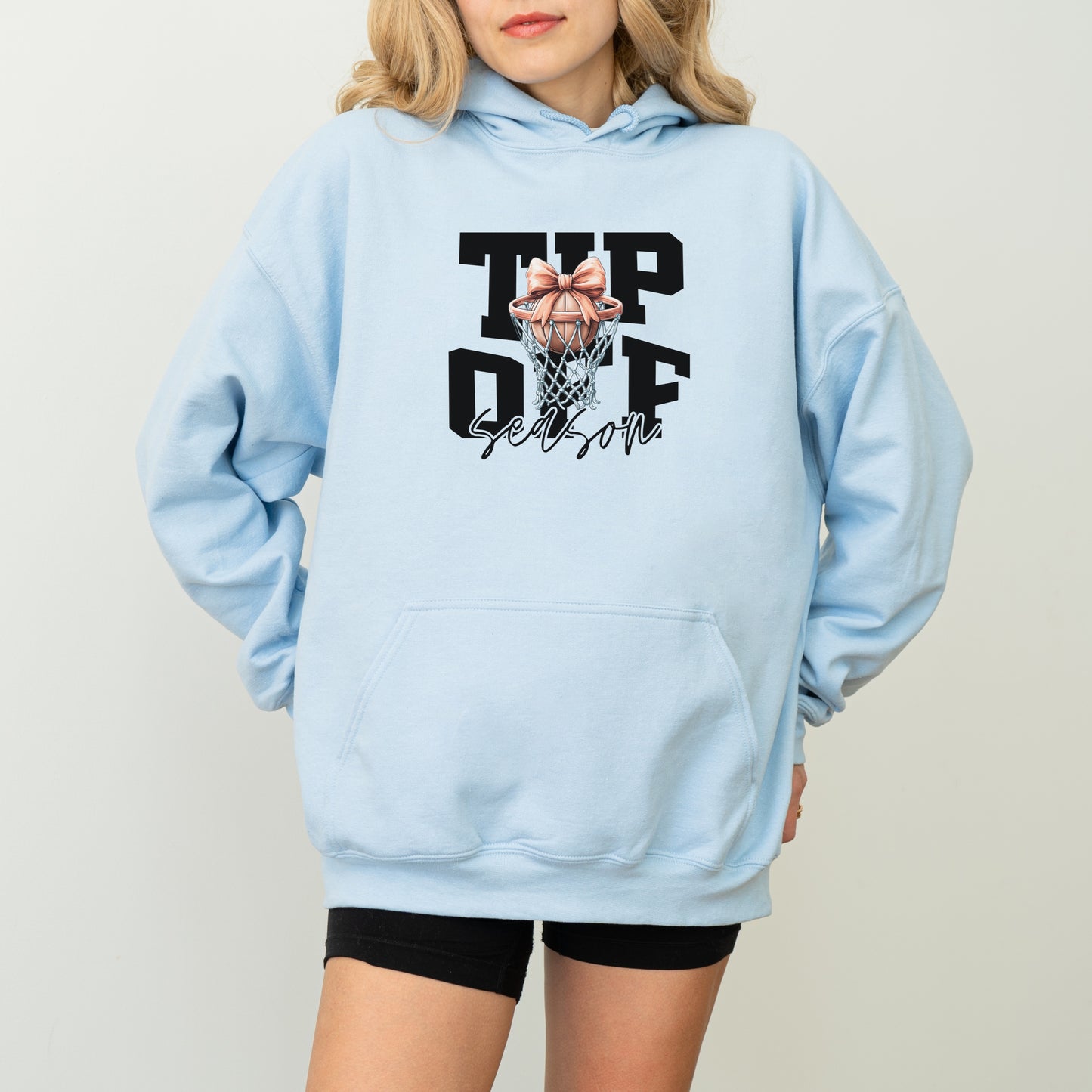 Tip-Off Season Vintage Basketball Hoodie – Retro Coquette Bow Style