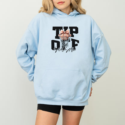 Tip-Off Season Vintage Basketball Hoodie – Retro Coquette Bow Style