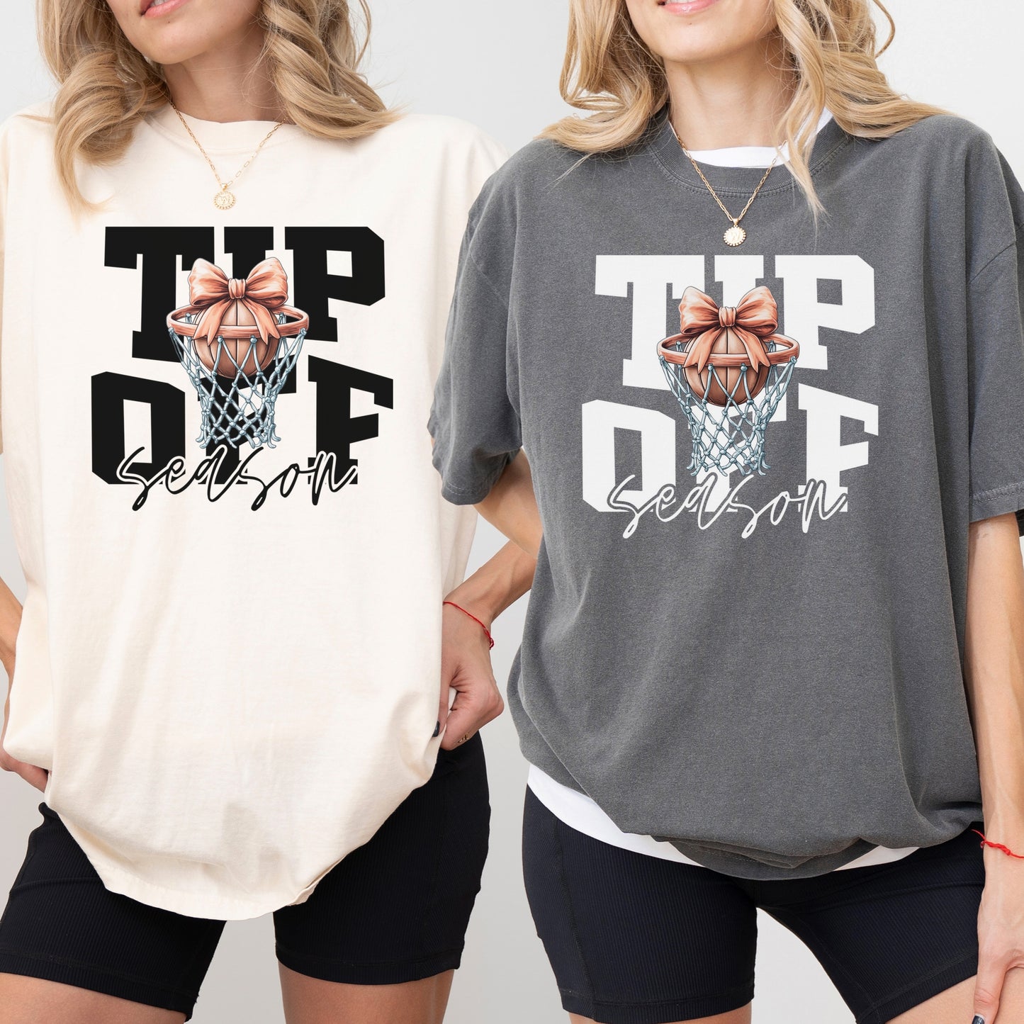 Tip-Off Season Vintage Basketball T-Shirt – Retro Coquette Bow Style