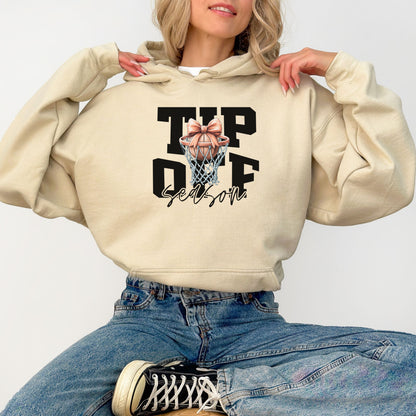 Tip-Off Season Vintage Basketball Hoodie – Retro Coquette Bow Style