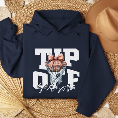 Tip-Off Season Vintage Basketball Hoodie – Retro Coquette Bow Style