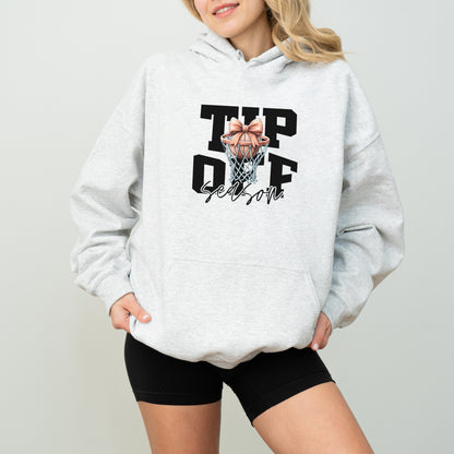 Tip-Off Season Vintage Basketball Hoodie – Retro Coquette Bow Style