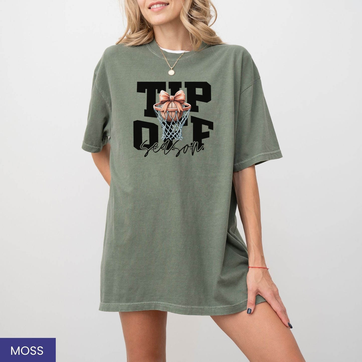 Tip-Off Season Vintage Basketball T-Shirt – Retro Coquette Bow Style