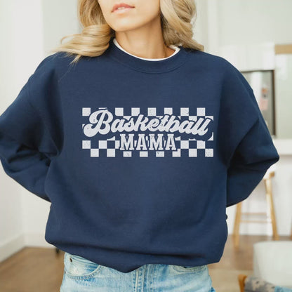 Personalized Retro Basketball Crewneck Sweatshirt – Vintage Checkered Design