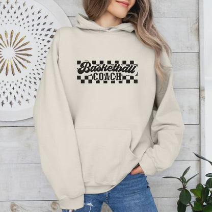 Personalized Retro Basketball Hoodie – Sweatshirt with Checkered Background