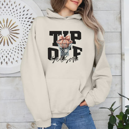 Tip-Off Season Vintage Basketball Hoodie – Retro Coquette Bow Style